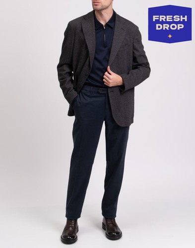UVP798€ FEDELI Blazer Jacke IT56 US46 XXXL Wollmischung Einreiher Kragen