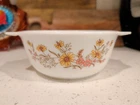 Vintage Pyrex casserole, made in England,  "Country Autumn" Pattern (42426-1)