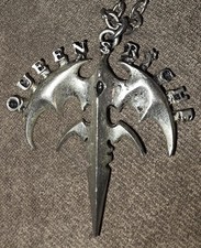 Vintage 1990 Queensryche Empire Tour Pewter Necklace Poker Official Band Merch
