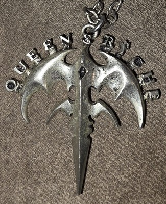 Vintage 1990 Queensryche Empire Tour Pewter Necklace Poker Official Band Merch