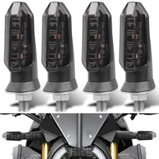 4x Motorcycle LED Turn Signal Blinker Lights Indicator Amber For Honda Yamaha