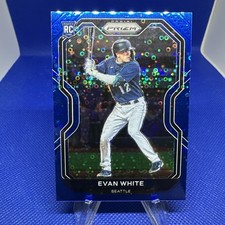 2021 Panini Prizm Blue Donut Circle Prizm /199 Evan White #89