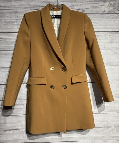 BNWOT ZARA BROWN DOUBLE BREASTED BLAZER DRESS SIZE MEDIUM
