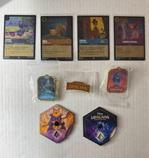 Disney Lorcana Shimmering Skies Complete League Promo Set Cards Pins Dial