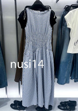ZARA NEW WOMAN GINGHAM MIDI DRESS BLUE WHITE XS-XXL 3152/308/044