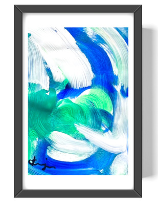 GUAJARDO Abstract Planet Earth 9X6 Paper Signed Art
