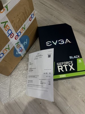 EVGA GeForce RTX 2080 Black, 8GB GDDR6, RGB, Nvidia GPU-08G-P4-2081-KR -SEALED