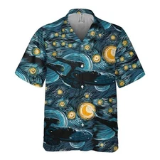 Star Trek Spaceship Starry Night Hawaiian Shirt