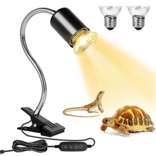 Reptile Heat Lamp, UVA UVB Reptile Light with 360  Rotatable Hose and Timed, ...