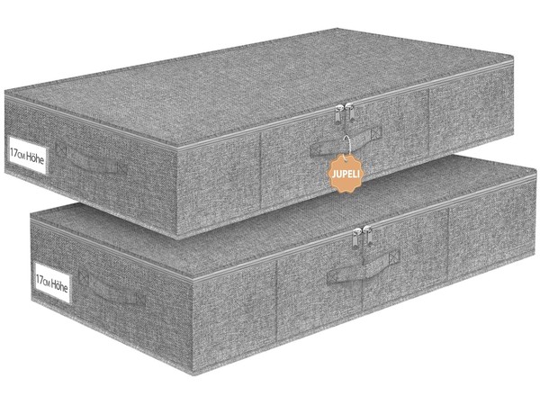 Unterbett Aufbewahrungsboxen Faltbar Stoff Stauraum Organizer Grau 2 StüCk 17 Cm-image