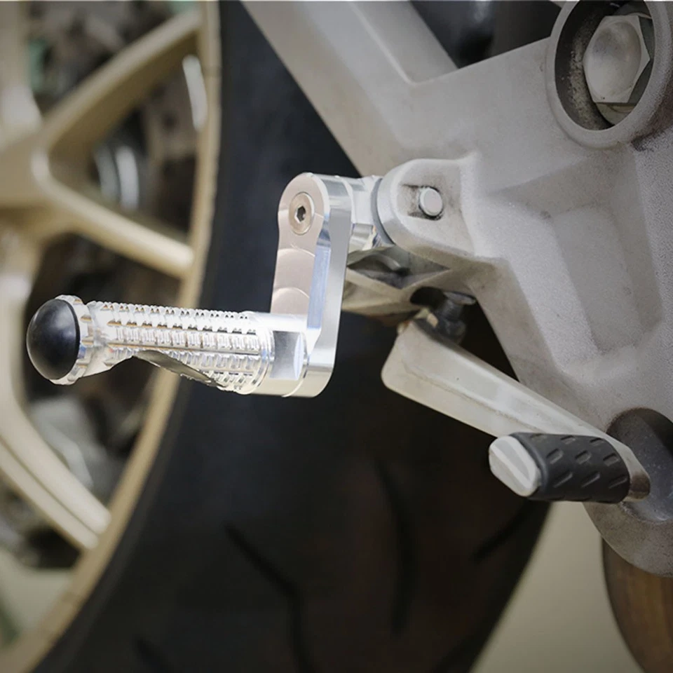 Clavijas de pie delanteras plateadas elevables MPRO 1,5 pulgadas para Ninja ZX-11 ZZR1100 99-01 Foto 4 de 4