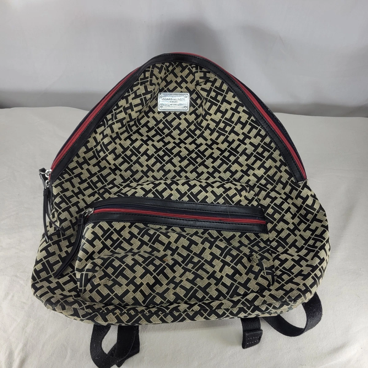 New with Tags! Vintage Red Tommy Hilfiger Monogram Signature Logo Mini Backpack Tommy Hilfiger Backpack Red Bags & Handbags for Women for  main image 2
