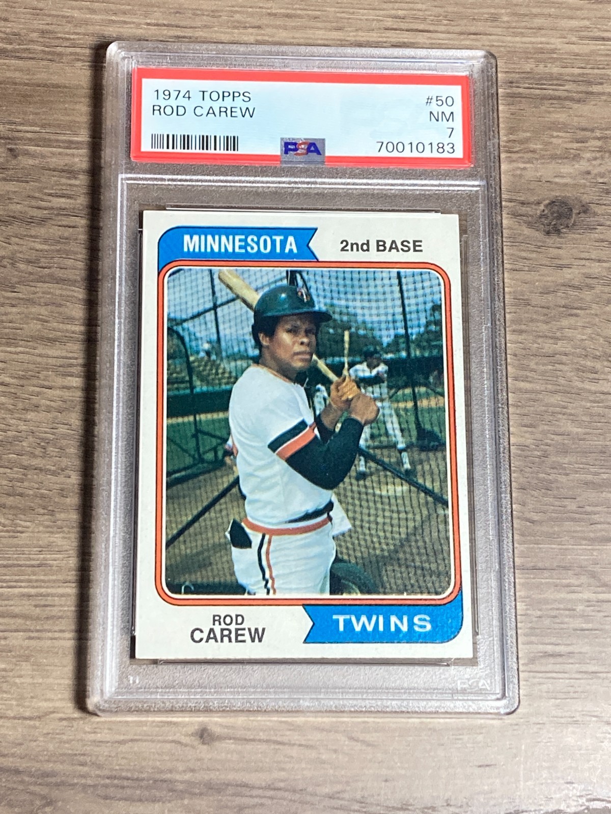Rod Carew 1974 Topps PSA 7 NM Graded Card Minnesota Twins HOF #50