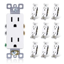Decorator Receptacle, 15A 125V Standard Electrical Wall Outlet, 2 Pole 3 Wire...