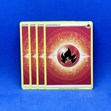 Pokémon Basic Fire Energy SWSH09: Brilliant Stars Regular (x4) 2022