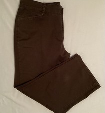 Lee Relaxed Fit Ladies Petite Brown Cotton Blend Pants Size 16P