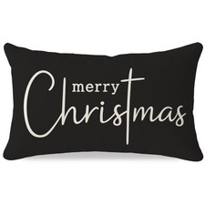 Christmas Pillow Covers 12x20 Inch, Black 20" x 12" Pack of 1 Charcoal Black