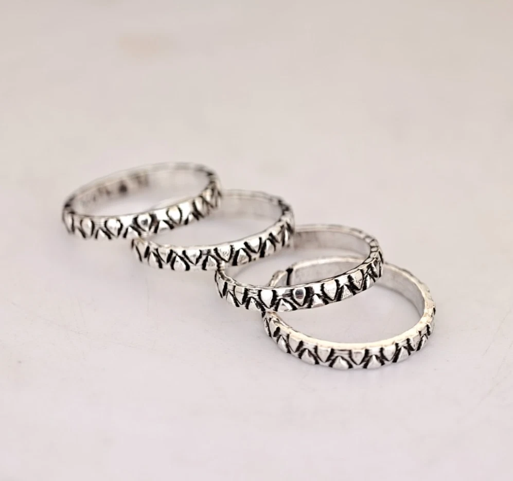 925 Sterling Silber Ranken Schnörkel Zehenring verstellbar Boho Floral Fußsch...