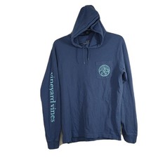 Vineyard Vines Hooded Graphic T-shirt Men Size XS Blue Spellout Long Slv Preppy