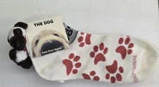 Vintage The Dog Artlist Collection Pug Pom Pom Heads Socks Adult 9-11