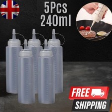 5pcs 240ML Plastic Clear Squeeze Squeezy Sauce Bottle Mayo Dispenser Bottles*