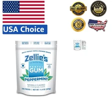 Zellie's Peppermint Xylitol Gum - 240 Count,  & Kosher Oral Health Boost