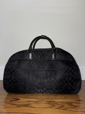 Coach Logo Duffel Bag Black Canvas Ultra Quality