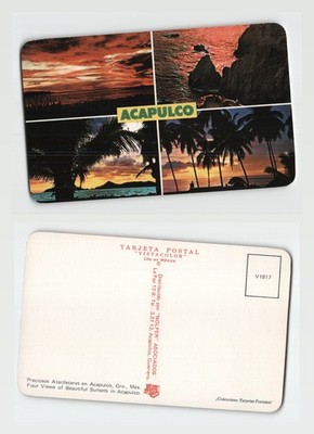 Postkarte - Acapulco Mexiko Multi-View Sonnenuntergang Szenen UNBESPIELT