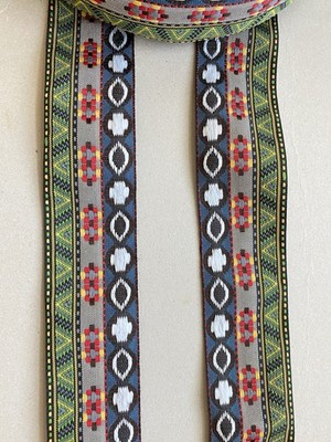 2 Yards Multicolor Jacquard Ribbon Trim for Sewing/Crafts/Belts/JG02/1.5'' Wide