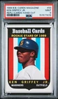 1989 BASEBALL CARDS MAGAZINE REPLI-CARDS HAND CUT #63 KEN GRIFFEY JR. PSA 9