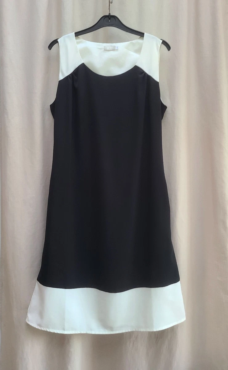 👗 Robe De Soirée Jacqueline Riu – Noire, Taille 2, Mini, Sans Manches, Cocktail