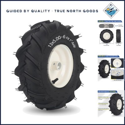 Replacement Tiller Tire 13x5-6 with Alloy Steel Rim and 3-1/8'' Centered Hub