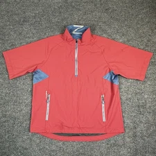 Zero Restriction Power Torque Jacket L Pink Blue Golf 1/2 Zip Short Sleeve WP