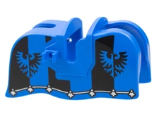 NEW LEGO® Part 13744pb04 - Horse Barding, Smooth Edge with Black Falcon Emblem