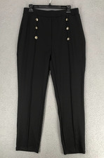 Button Leggings Women Size XL High Rise Elastic Waist Black