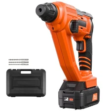 20V SDS-Plus Cordless Rotary Hammer Drill Kit 0.6 in/16 mm 1000RPM 2 Functions