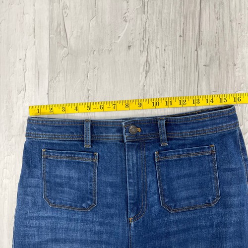 Talbots High Waist Relaxed Trouser Wide Leg Crop Blue Denim Jeans Comet Wash 10P - Picture 6 of 8