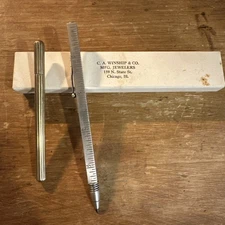 Vintage Sterling Silver Mechanical Telescoping Ruler Pencil Germany Lead Case