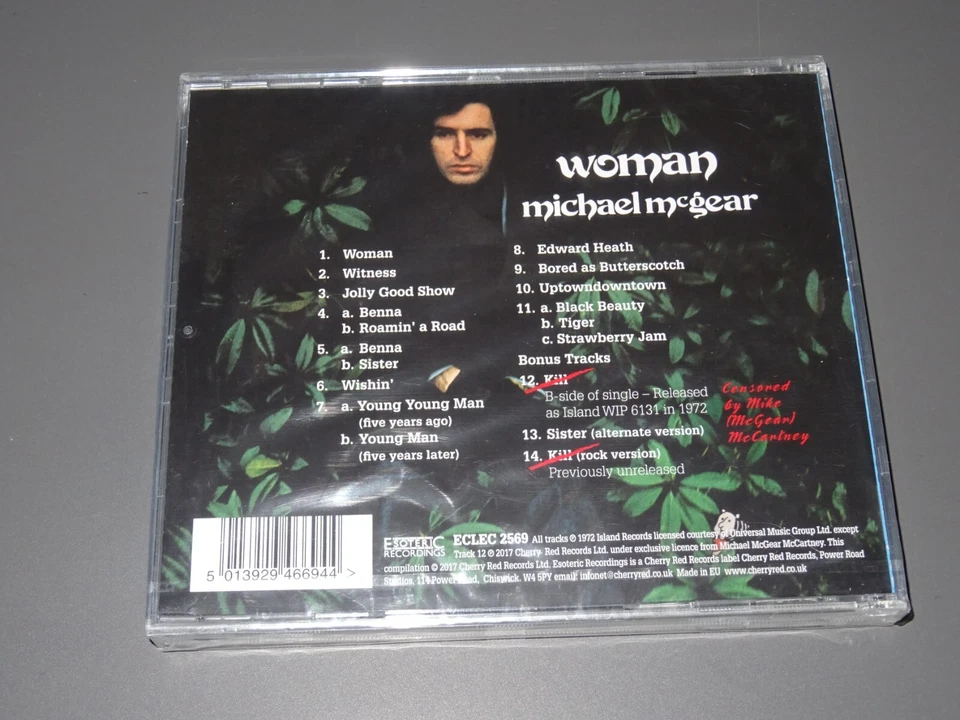 MICHAEL McGEAR - WOMAN / ESOTERIC-CD 2017 OVP! SEALED! - Bild 2 von 2