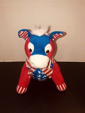 Dakin Democratic Donkey Plush, 11" Tall Stuffed Animal. Patriotic USA Campaign.