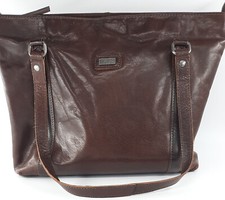 Spikes And Sparrow Leather Handbag Brown Large Shoulder Tote Purse Pockets Nwot