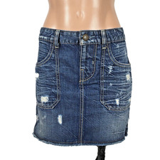 VTG 90s Y2K Guess denim jean skirt Mini side zipper straight pencil size 27