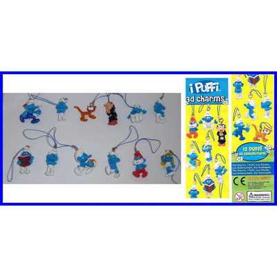 Schlümpfe 3D Schlenker Charms Schlüsselanhänger Grouchy, Papa, Brainy, Schlumpfine, Gargamel,