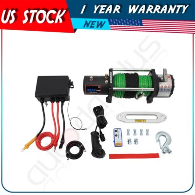 12V 9500LB Electric Winch Tow Trailer Synthetic Rope Off Road for JEEP Wrangler