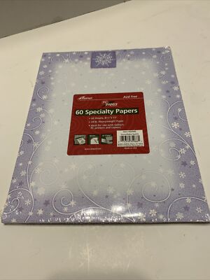 Ampad Pack Of 60 Specialty Papers Snowflakes & Swirls. NEW - Item #35966