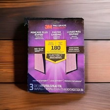 3-3M Pro Grade Precision.  Faster Sanding Sheets. Fine Grit 180 No Slip Grip...