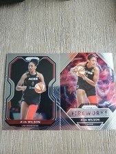 2021 WNBA PRIZM #13 & #9 Fireworks  A'Ja Wilson Las Vegas Aces