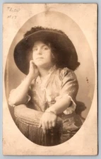 RPPC  Willimantic  Connecticut  Pretty Girl With Large Hat  c1910  Postcard
