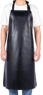 HOMSOLVER Heavy Duty Waterproof Rubber Vinyl Apron Men-Best for Staying Dry Dishwashing