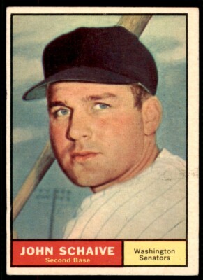 1961 Topps John Schaive Rookie . Washington Senators #259